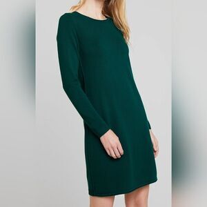 New With Tags Size XS EDC By Esprit Dark Green Long Sleeve Round Neck‎ Dress